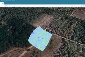 Example data in Google Earth software
