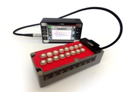 Eddy current unit with optical distance sensor built-in